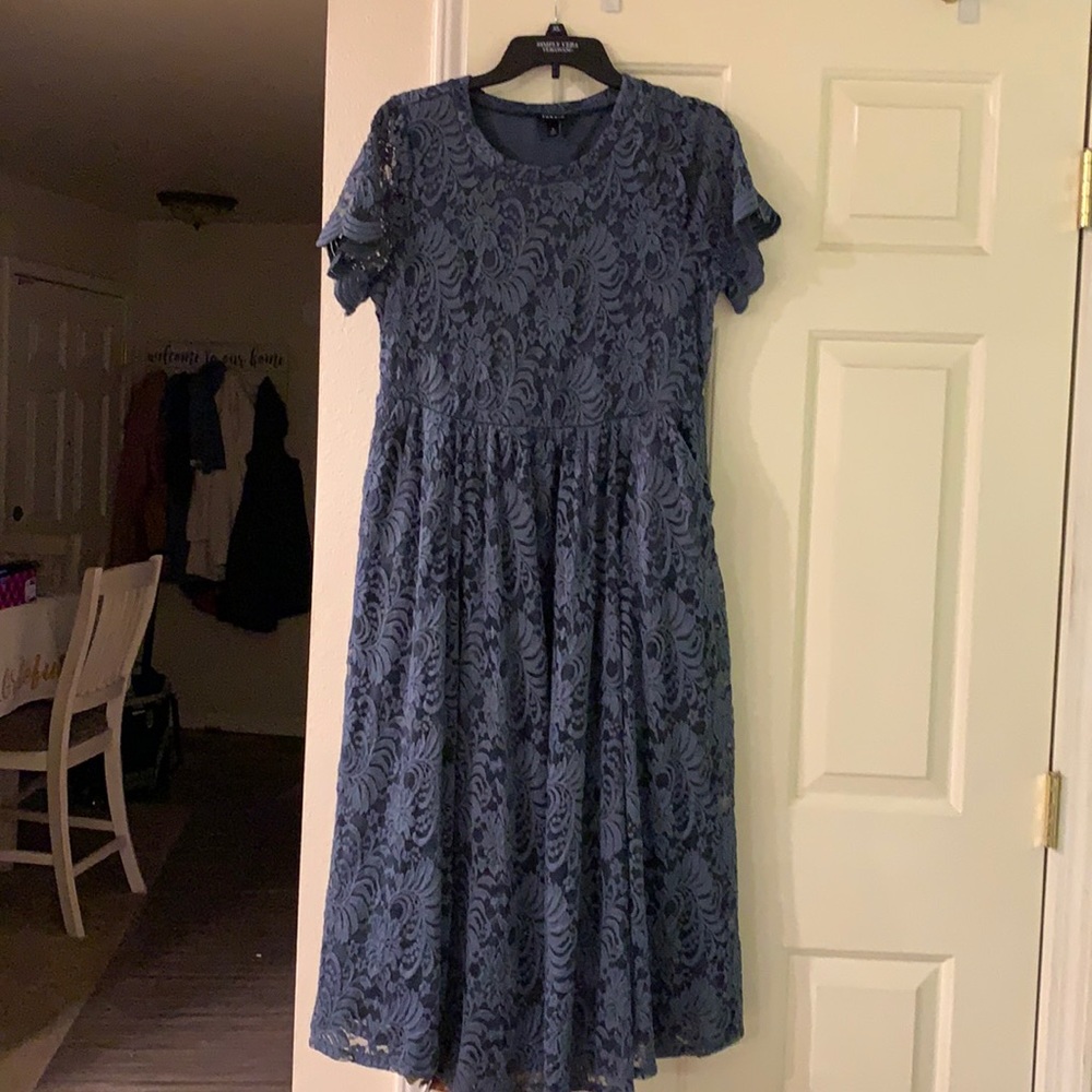 Torrid blue and lace dress